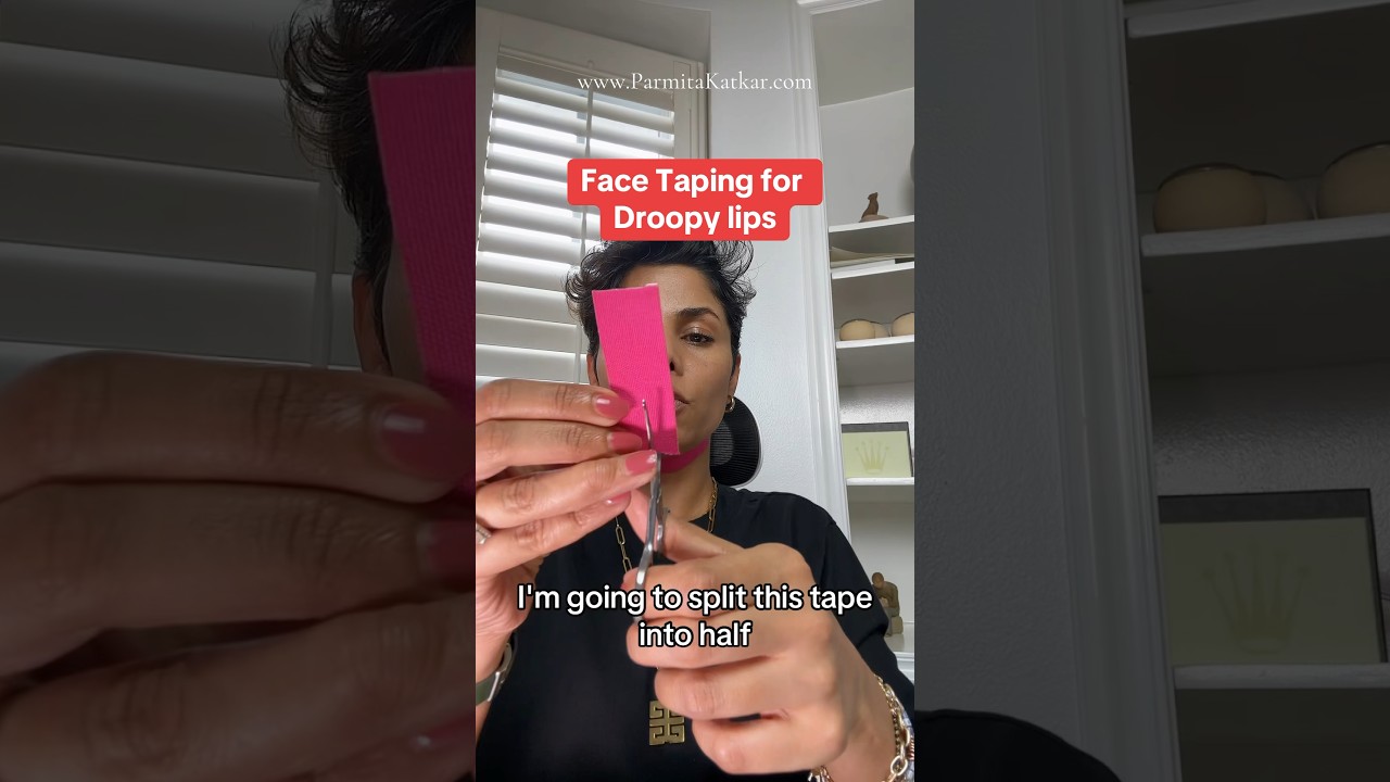 Face taping for droopy lips is a phenomenal wrinkle preventative technique. #facetaping #lipcorners