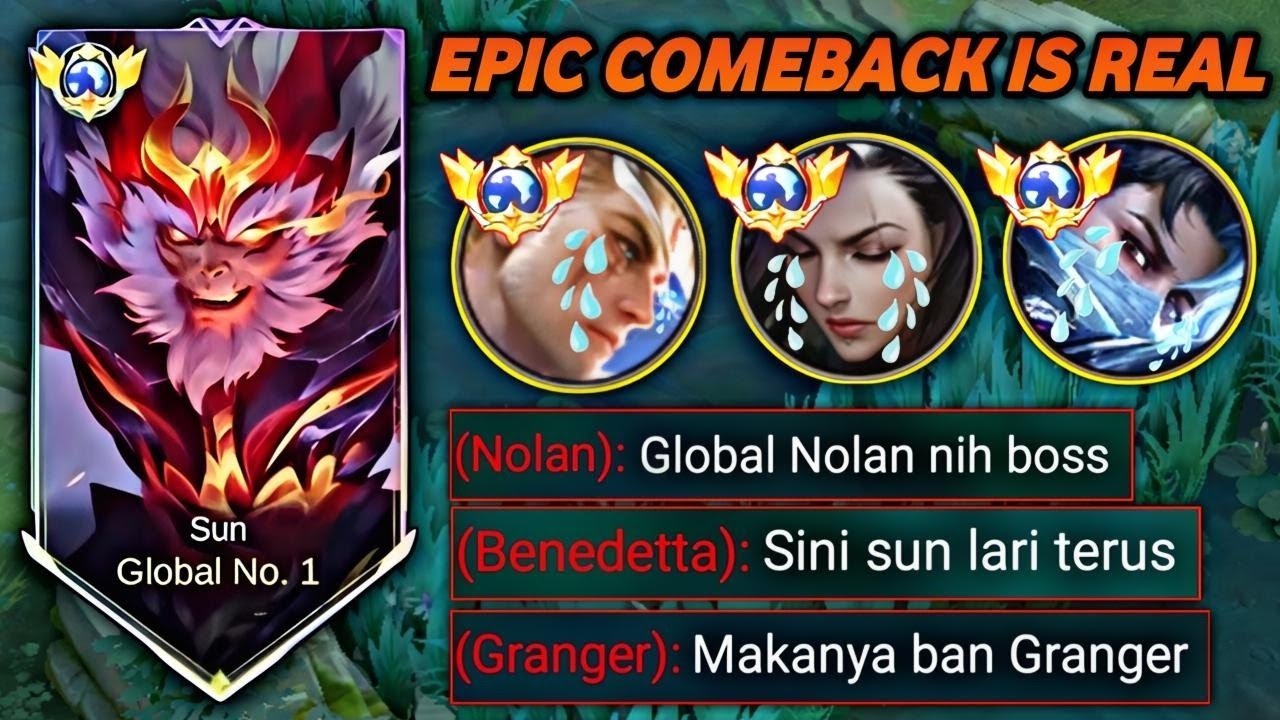 TIM KU DI BANTAI GLOBAL NOLAN 😱 SUN KU LANGSUNG MODE NGAMUK | MOBILE LEGENDS