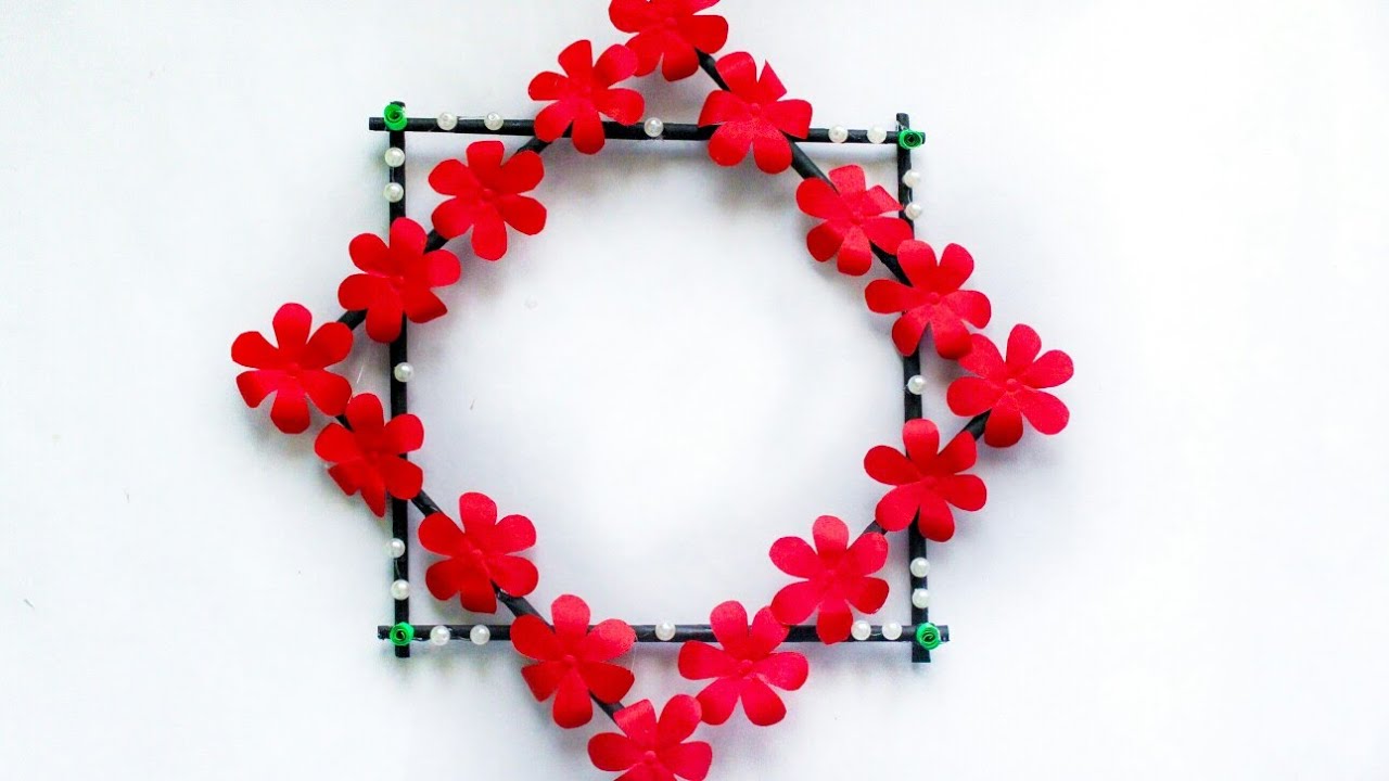 Diy paper flower wall hanging /Simple and beautiful wall hanging/Wall decoration by KovaiCraft #17