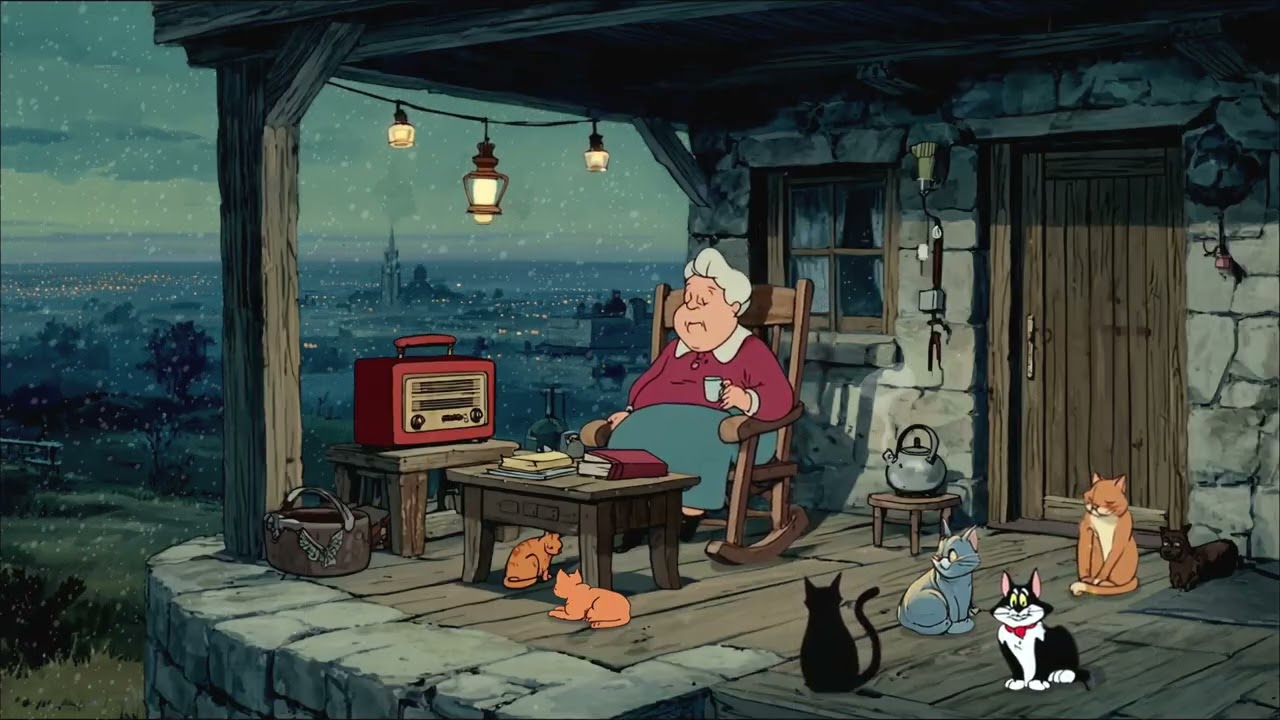 Oldies Playing in Another Room — Grandma’s Winter Porch, Cats, and the Warm Echo of Yesterday ❄️🎶