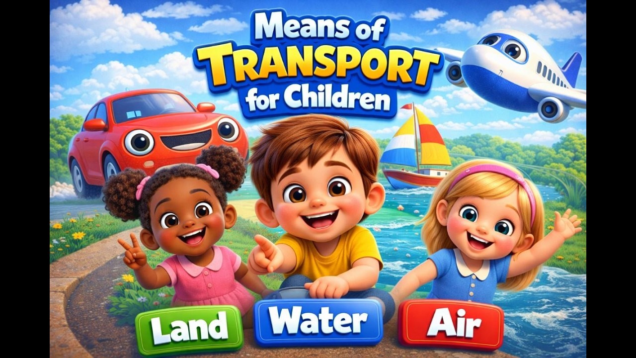 Means Of Transport For Children   Land, water and air transport for kids | Learn Transport