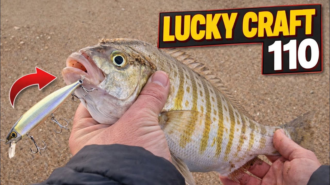 Fishing for Surf Perch with Lucky Craft 110