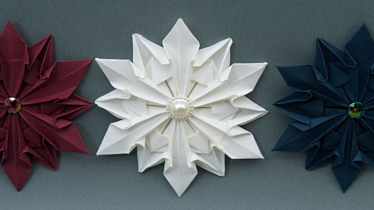 Christmas Ornament | Paper Origami Snowflake ❄| I.Sasaki