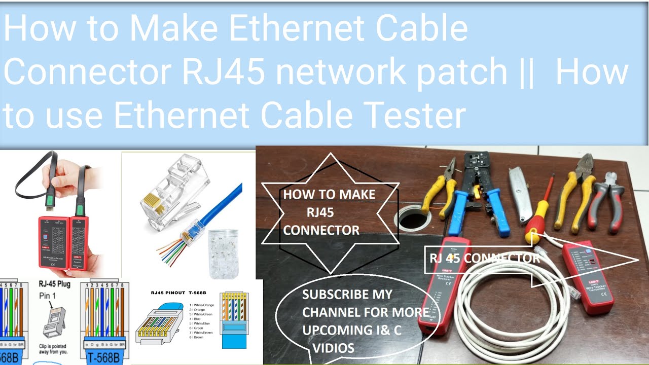 How to Make Ethernet Cable Connector RJ45 Network Patch ||  How to Use Ethernet Cable Tester
