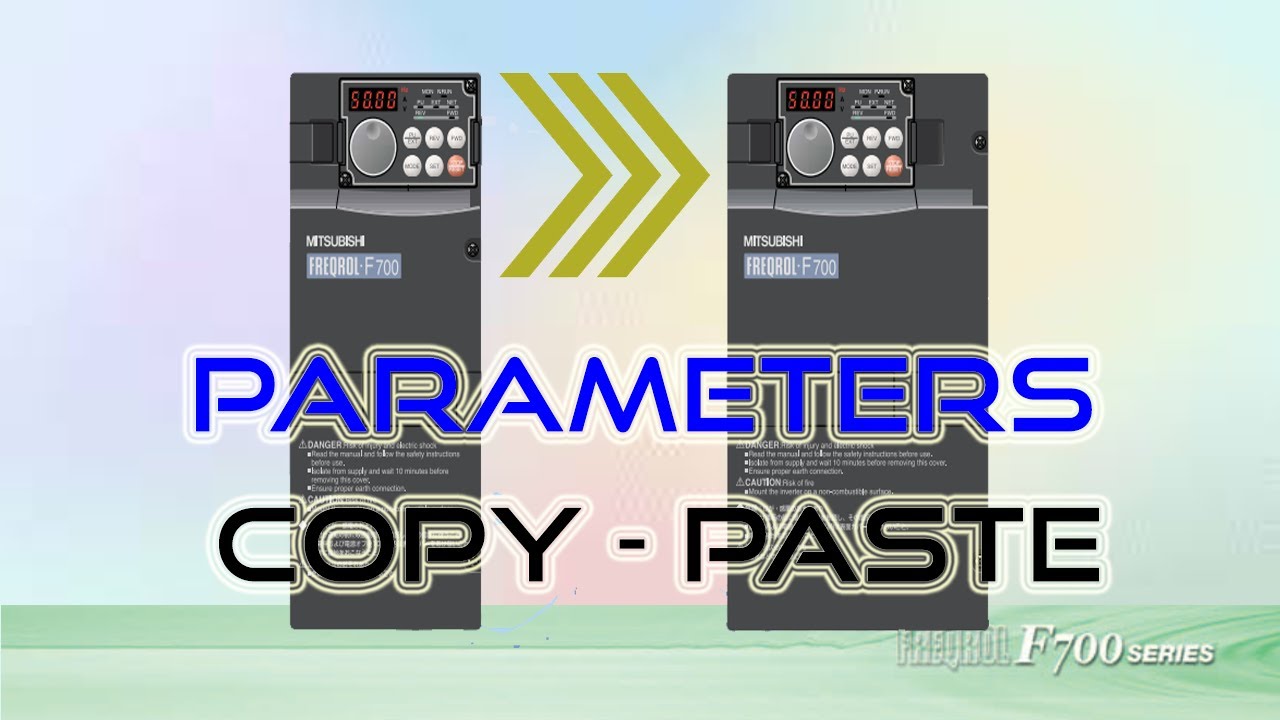 Copy parameters in the operational panel and write to the destination inverter. @FlowChart