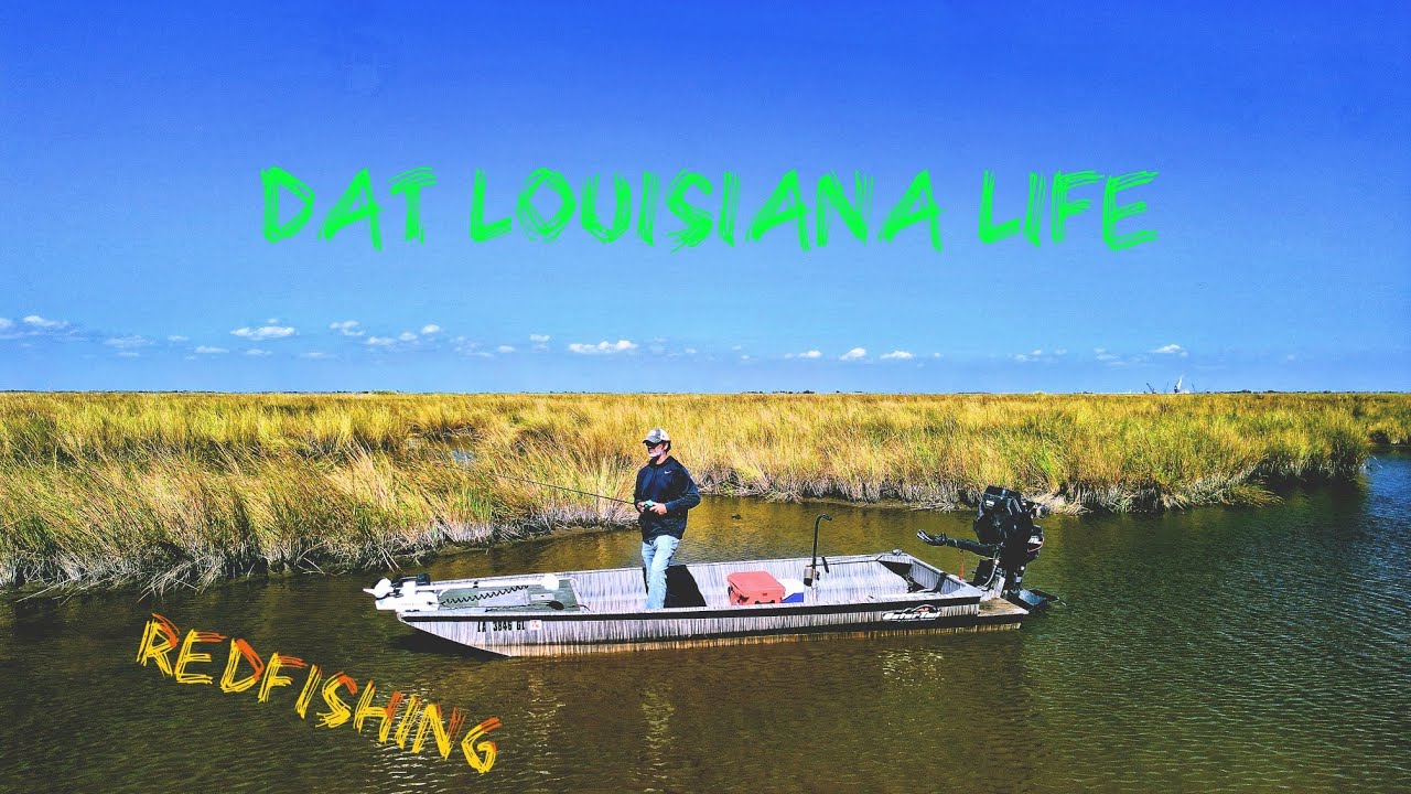 Sight Fishing for REDFISH in the Marshes of South Louisiana! Less than a Foot of Water!