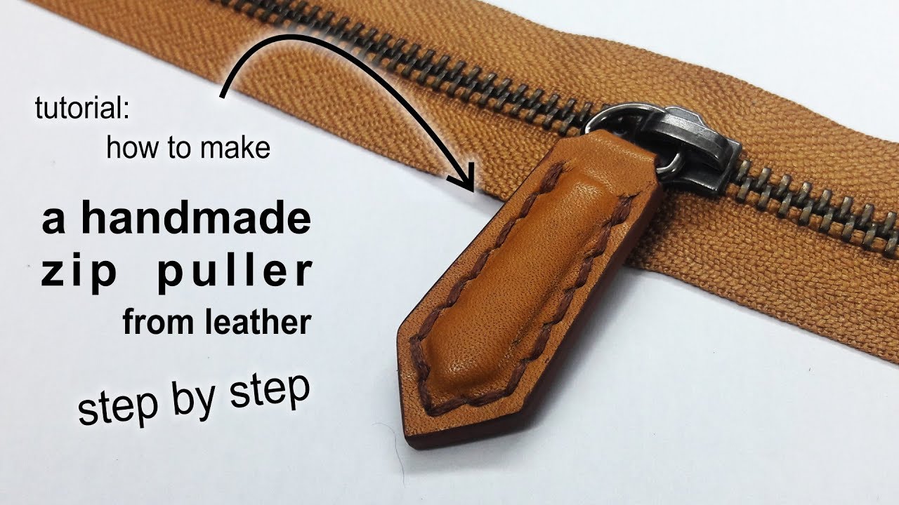 Make a handmade zipper pulls from leather step by step