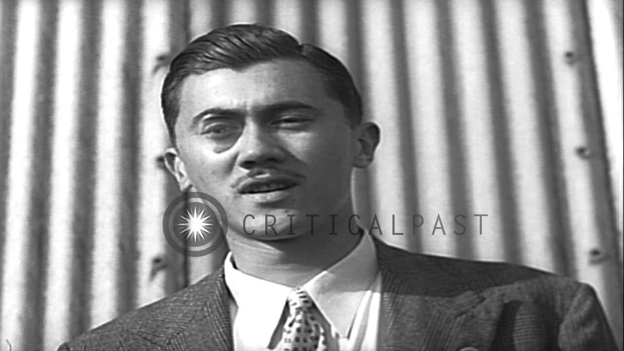 Author Leslie Charteris, a passenger on zeppelin Hindenburg's maiden voyage, tell...HD Stock Footage