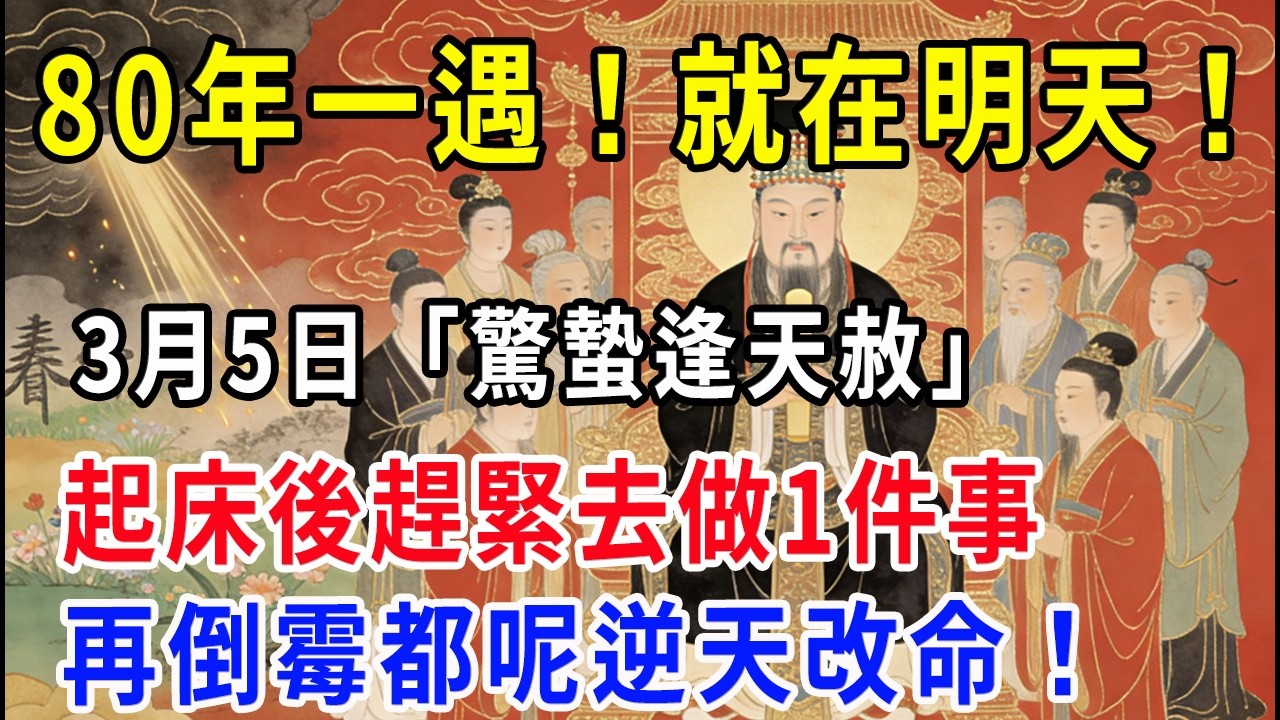 80年一遇！就在明天！驚蟄逢天赦，起床後趕緊做這1件事，再倒楣也能逆轉乾坤！
