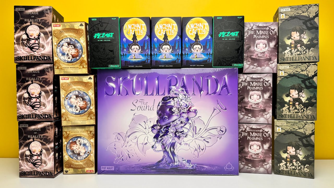 $530+ Skull Panda POP MART Blind Box ASMR Unboxing No talking Relaxing Satisfying Sounds For Sleep