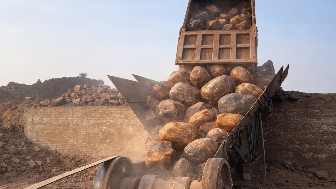 BIG ROCK 🪨 Crusher Machine - FULL Powerfull Process A Giant in Action-Big Rock Crushing