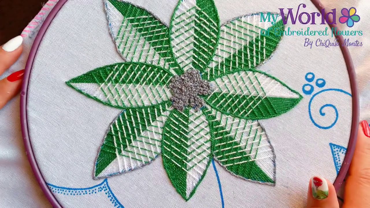 49. Bordado Fantasía Nochebuena 3 / Hand Embroidery Poinsettia with Fantasy Stitch