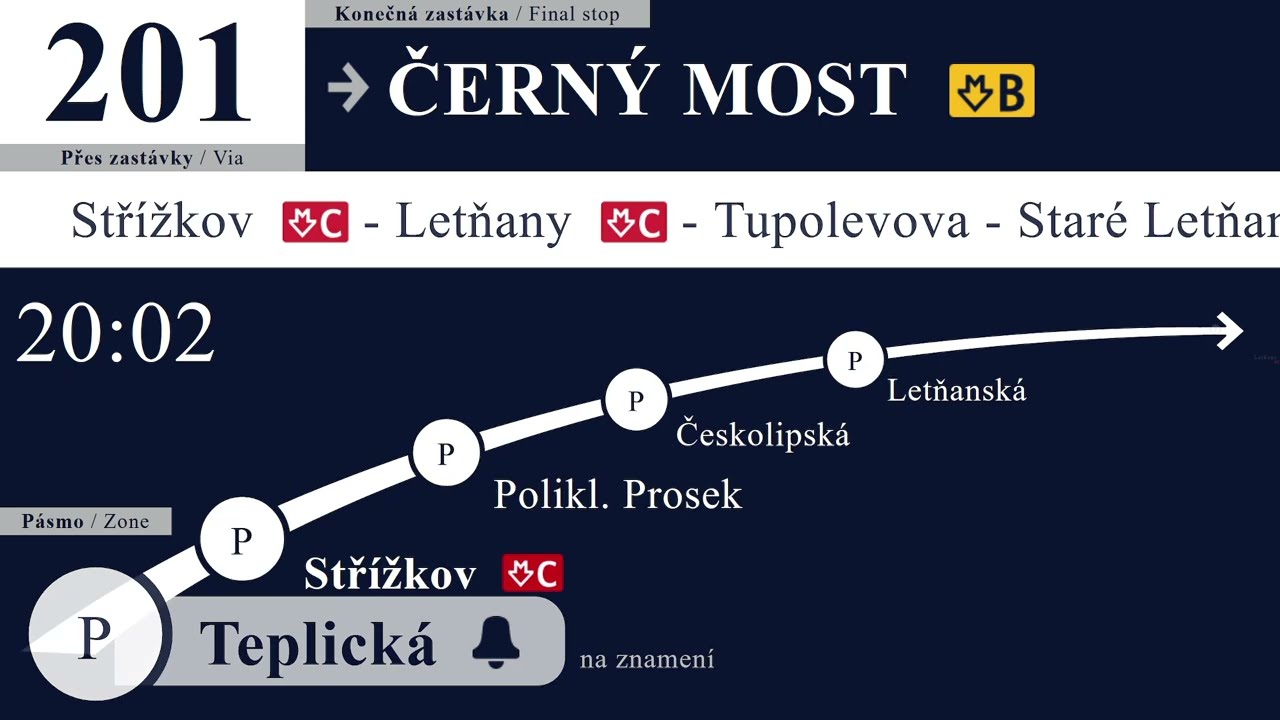 Mypol linka 201 z Nádraží Holešovice na Černý most