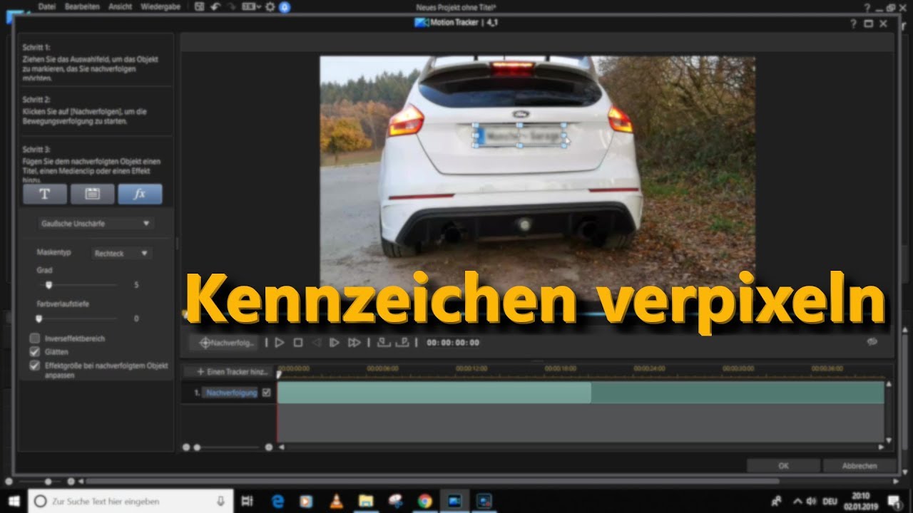 Kennzeichen verpixeln mit PowerDirector Motion Tracker