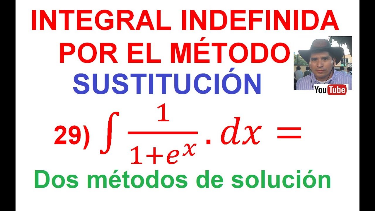 29. Integral indefinida por el método de Sustitución (Cambio de Variable). Función Exponencial.