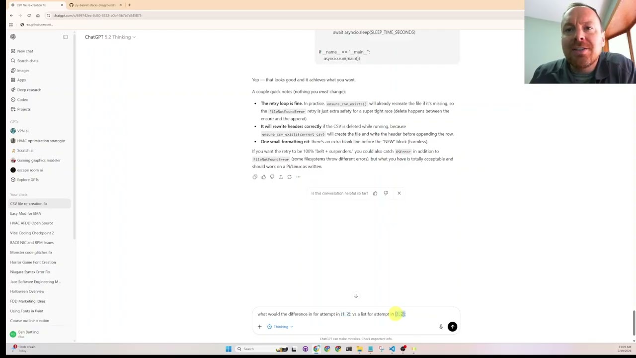 Day 13 – Tuples, Sets & Field-Ready BACnet CSV Logging | Retry + Header Rewrite (Theory + Vibe Code)