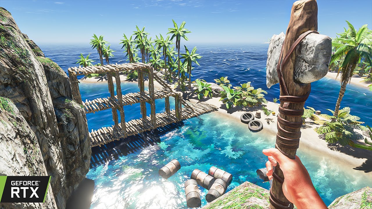 DIA 12 | CONSTRUÍMOS A ESCADA GIGANTE PARA ENTRAR NA ILHA | STRANDED DEEP EM 4K 60FPS NA RTX 3080
