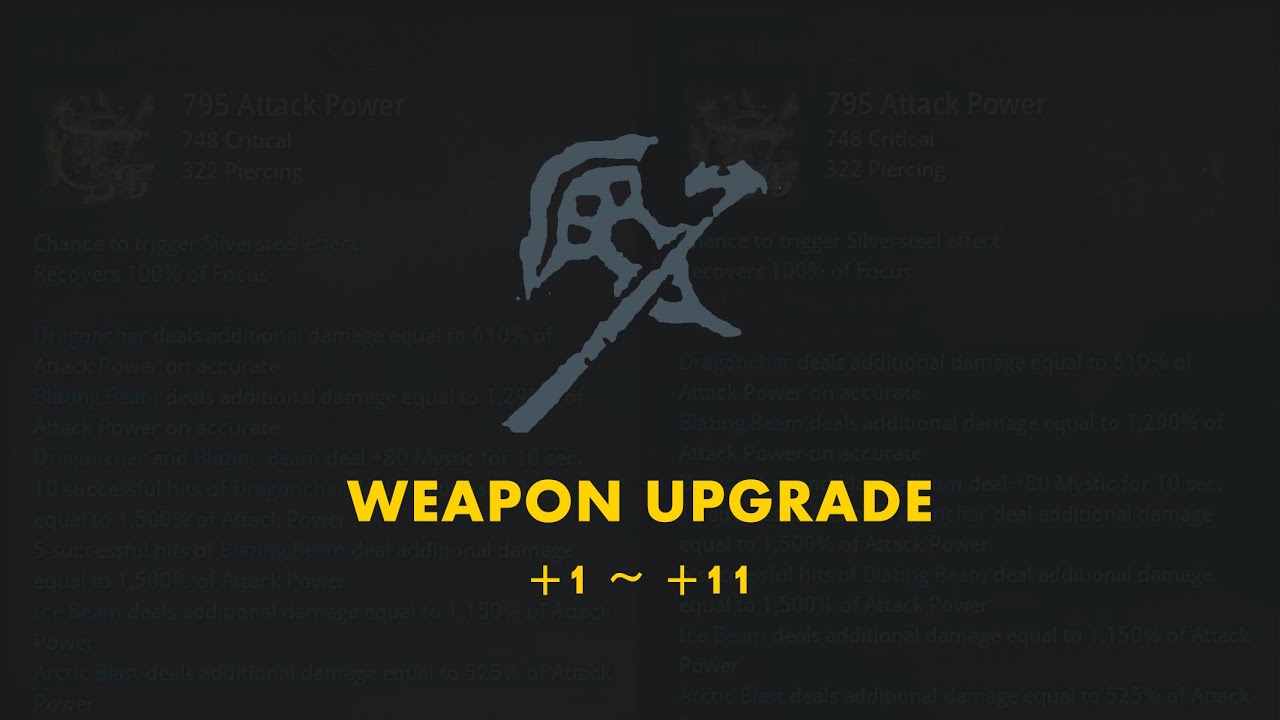 [BnS] Weapon Upgrade +1 to +11 | Equipment Upgrades