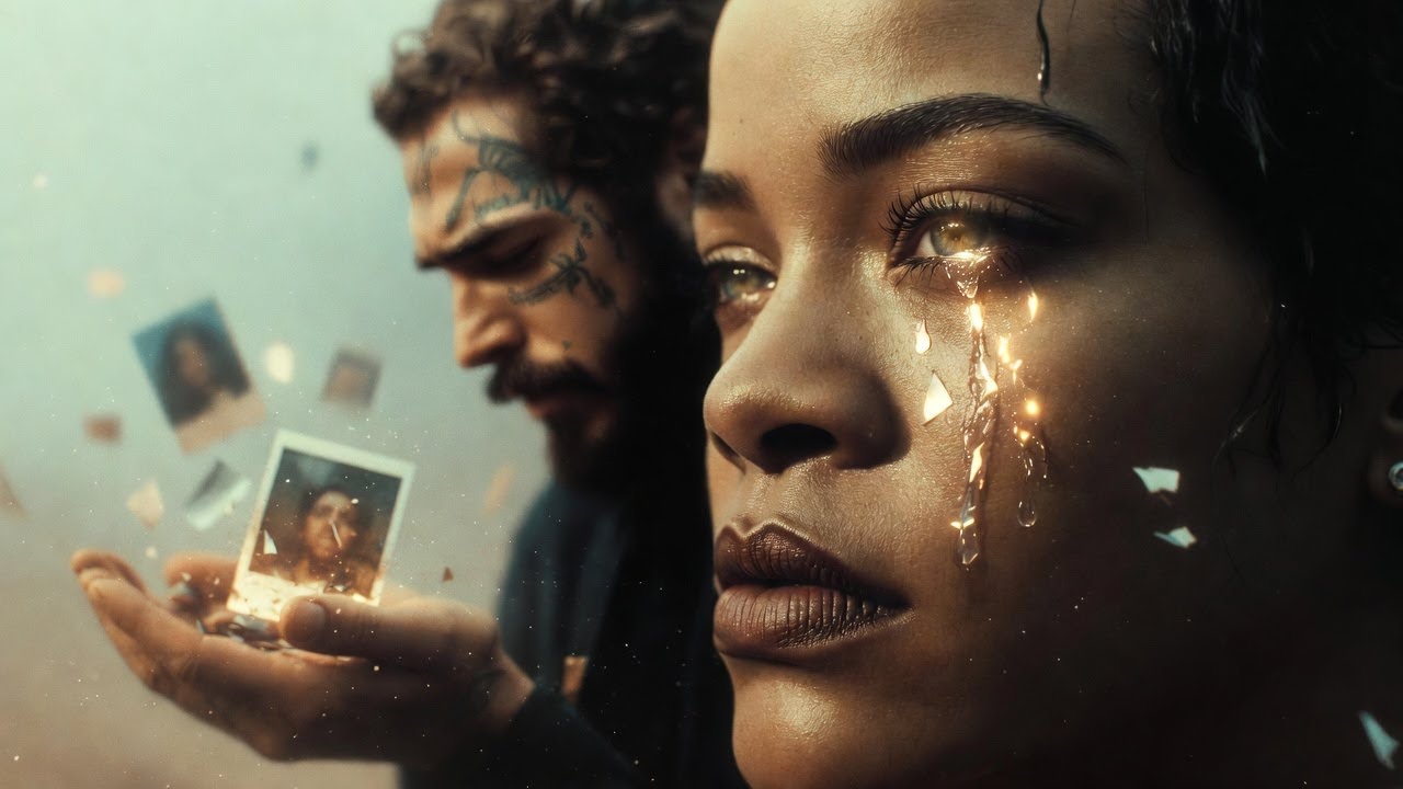 Rihanna ft.  Post Malone - Memory Tears (Lyrics Video)