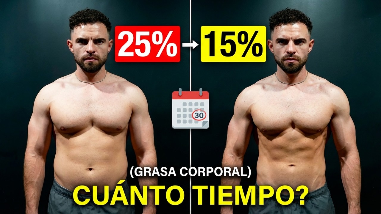 De 25% a 15% de grasa corporal: cuánto tarda realmente (explicado con ciencia)