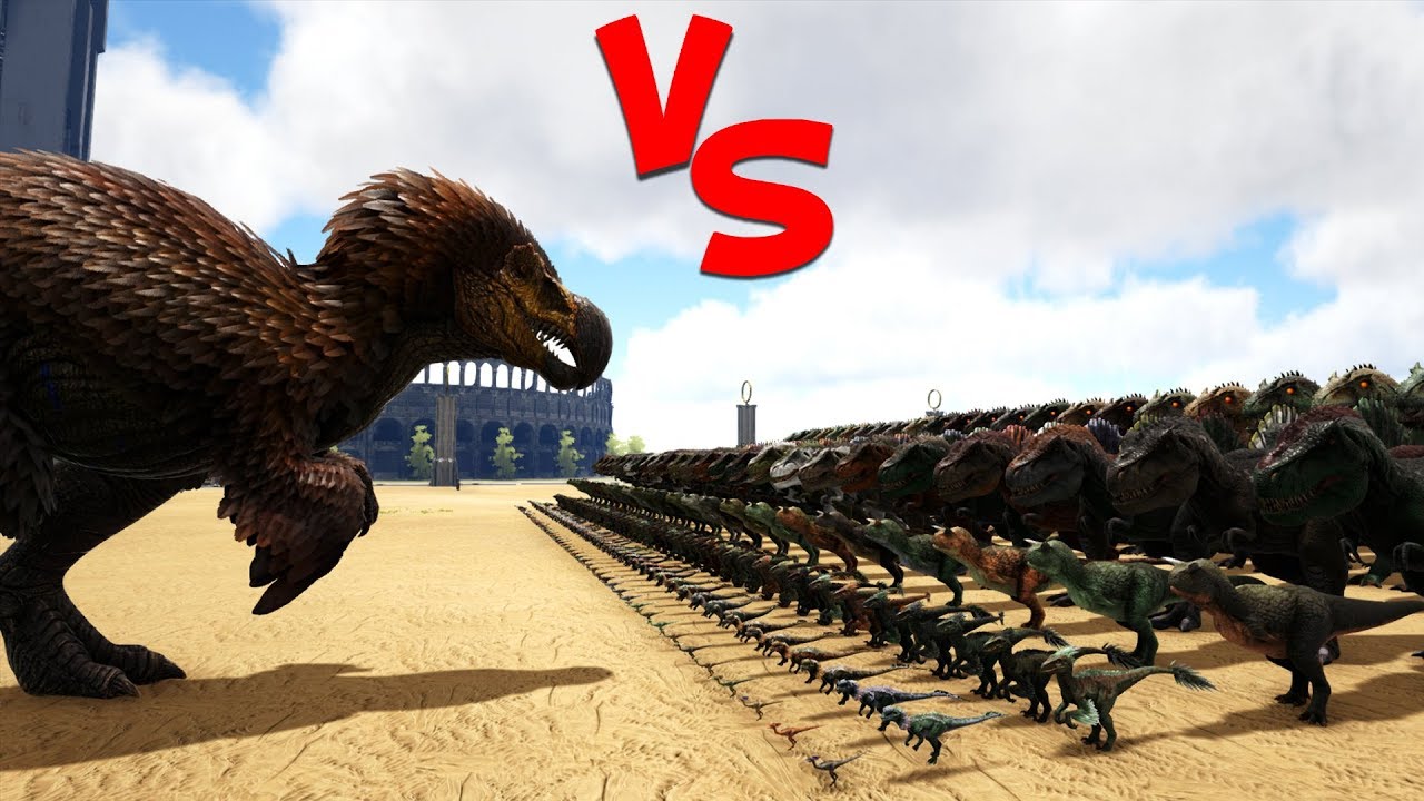 Dodorex VS Compy, Dilo, Carno, Rex, Spino & Giga || Ark Battle