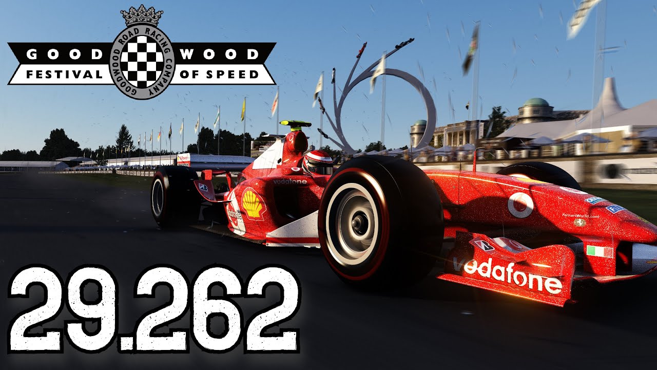 Ferrari F2004 with Pirelli Slicks at Goodwood Hillclimb 29.262 (Assetto Corsa)