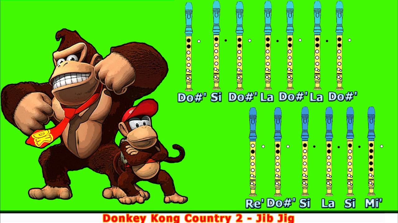 Donkey Kong Country 2 - Jib Jig en Flauta Dulce con Notas