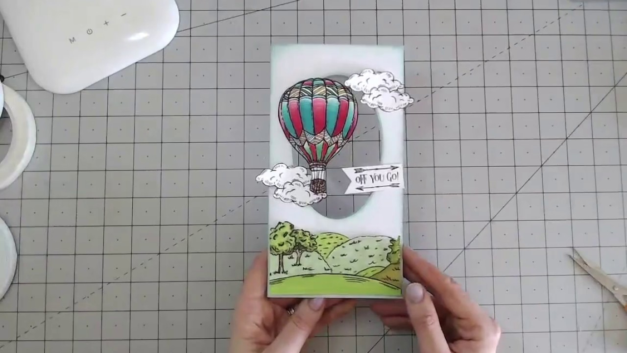 Hot air balloon stamped card