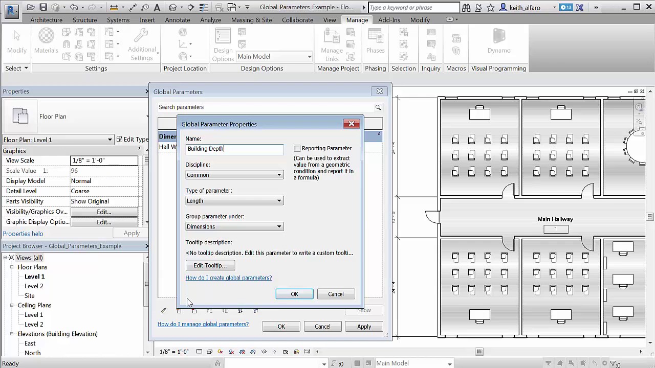 Global Parameters Enhancements in Revit 2017