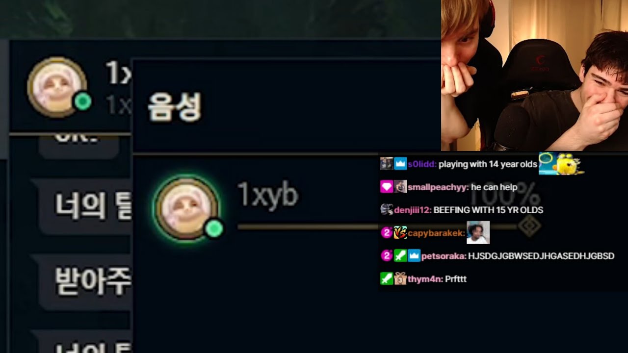 nickich and ls tries not to laugh as they talk to a 15 years old adc nick met in ranked