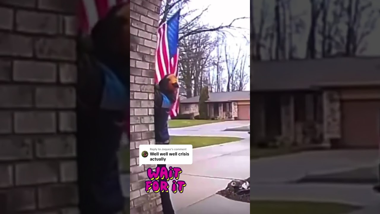 Delivery Driver Bumps Into Flag, Fixes It, And SALUTES IT 🗽🔥 #shorts #fyp