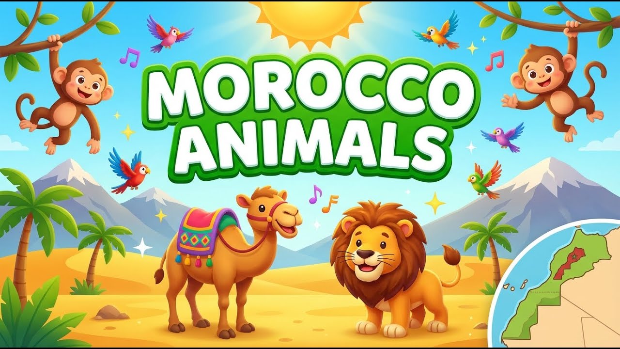 Morocco Animals Song 🐪🦁 | Learn Moroccan Animals | Kids Animal Song