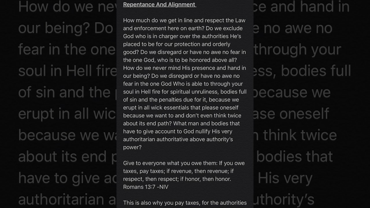 Repentance And Alignment