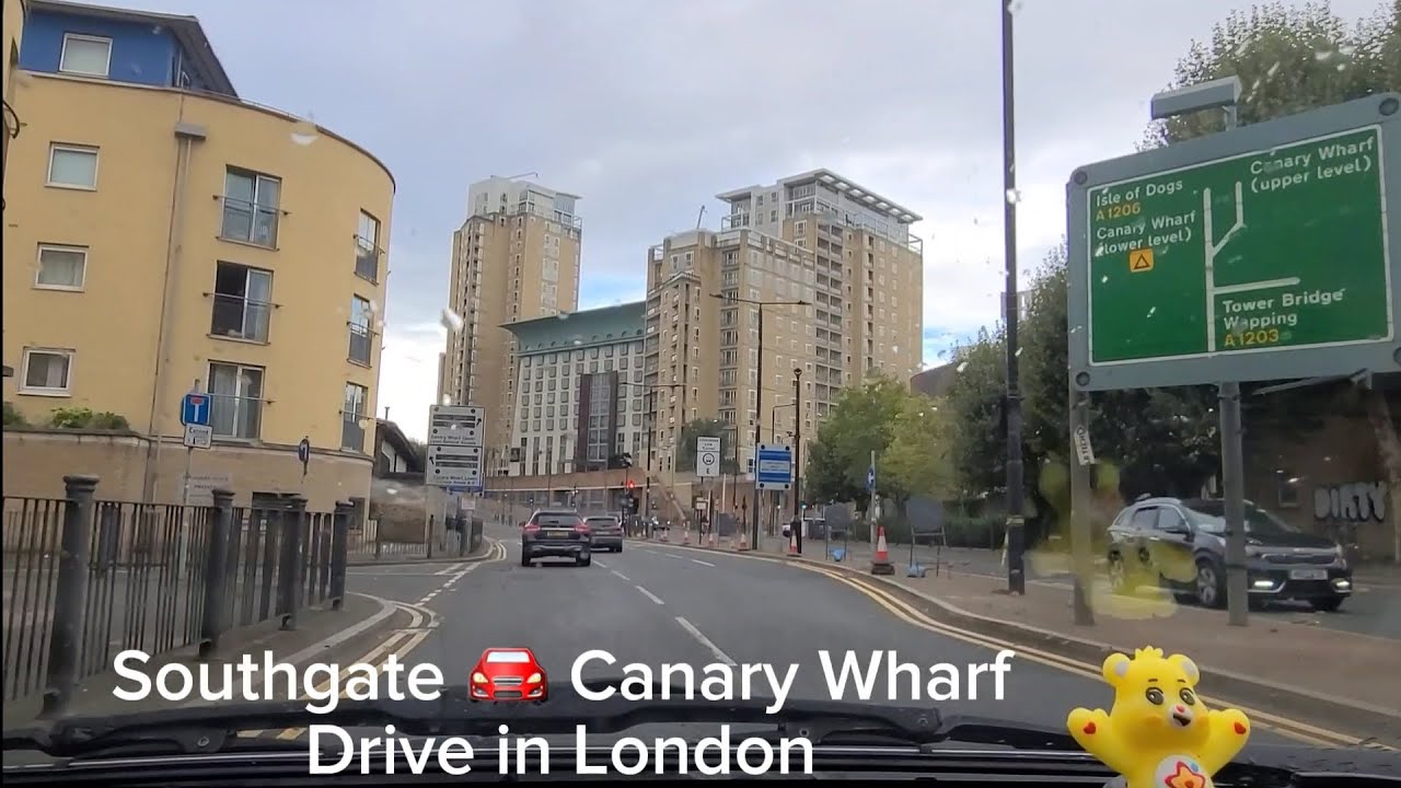 Drive from Southgate to Canary Wharf - London drove log