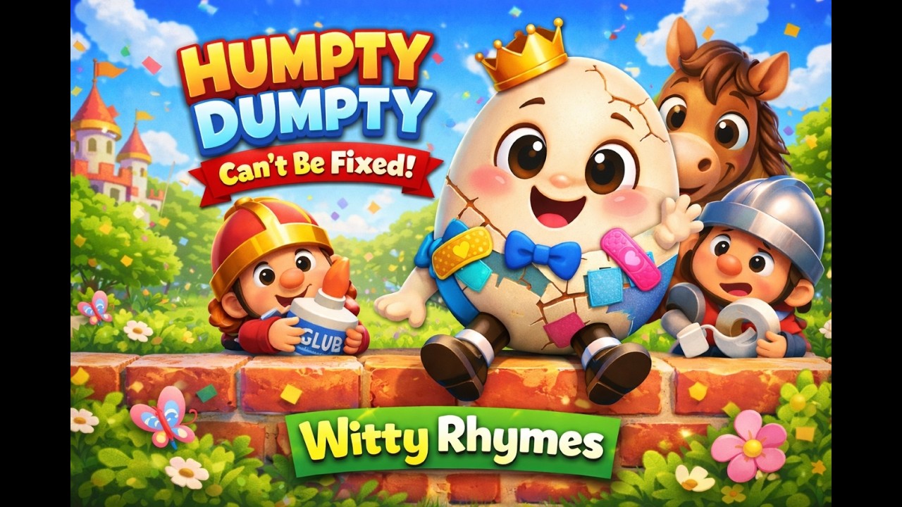 Humpty Dumpty Sat on a Wall 🥚 | Fun Kids Nursery Rhyme Song | Witty Rhymes #humptydumpty