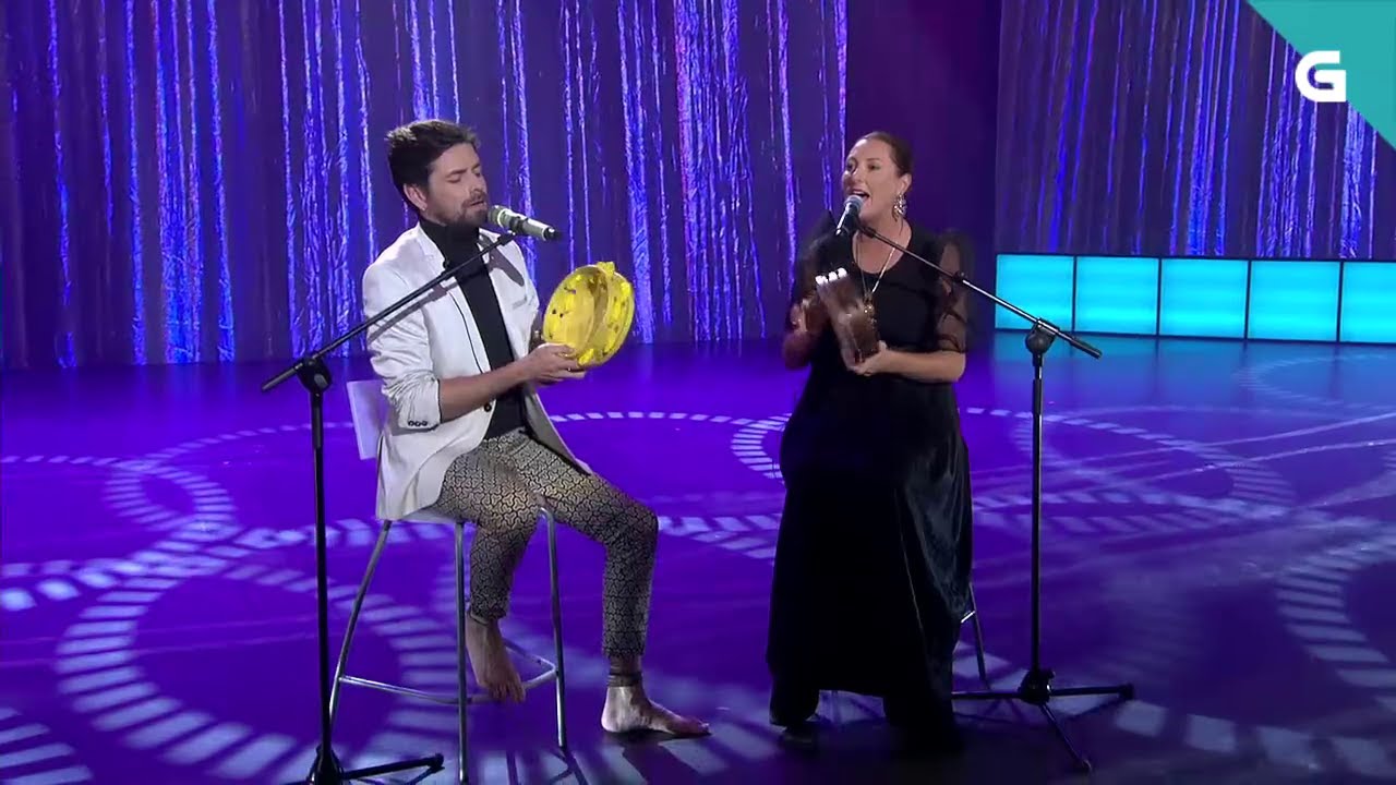 Davide Salvado e Fransy González, en Luar - Maneo de Erviñou e muiñeira de Vilaverde de Cereo