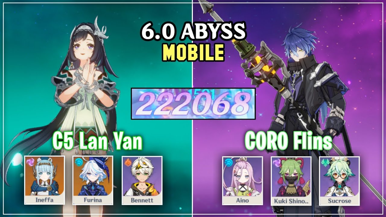C5 Lan Yan & C0R0 Flins | Luna I (6.0) Spiral Abyss | Genshin Impact