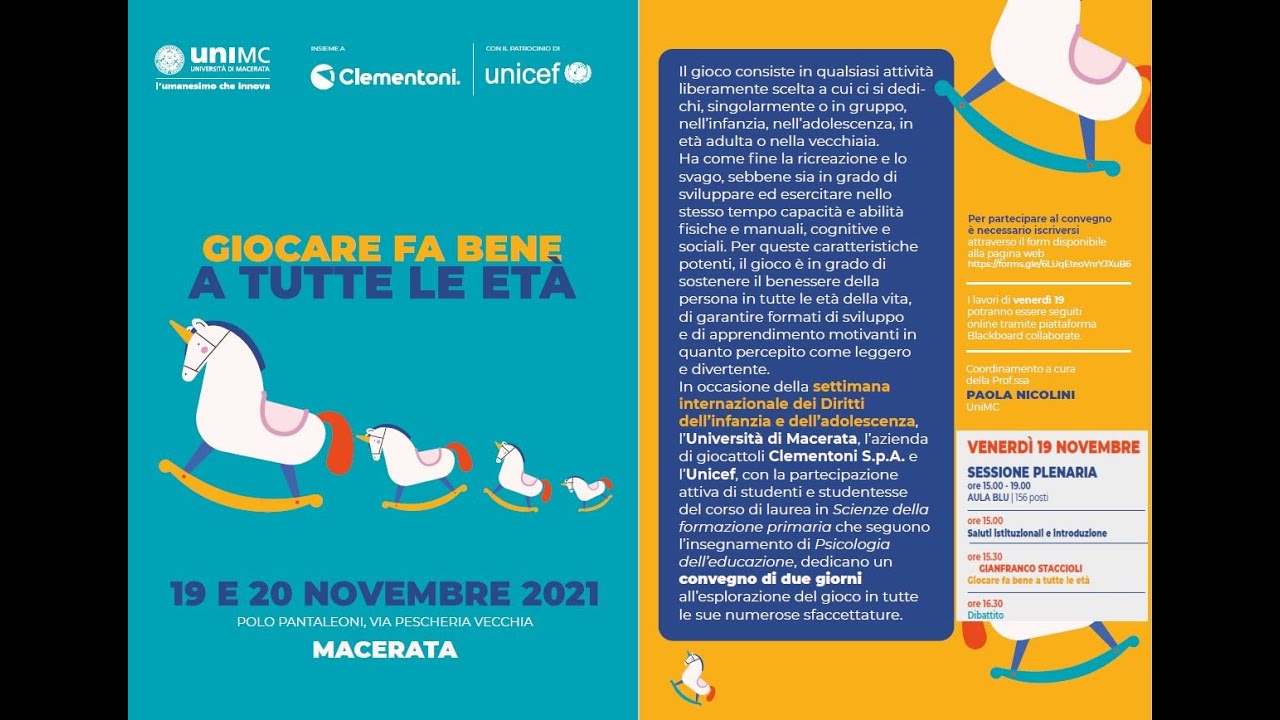 GIOCARE FA BENE A TUTTE LE ETÀ - 1 | Macerata, 19 e 20 novembre 2021 (prima parte)
