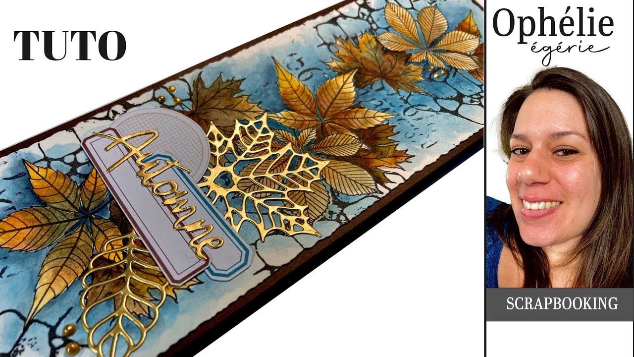 DIY : Marque-page Automne par Ophélie - Tutoriel Scrapbooking sur le thème de l'automne,  aquarelle