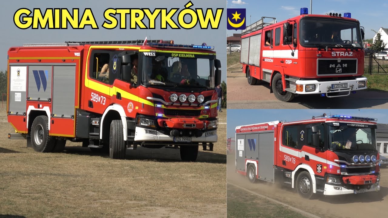 Alarmowo 7 wozów z jednostek OSP z miasta i gminy Stryków po zawodach gminnych