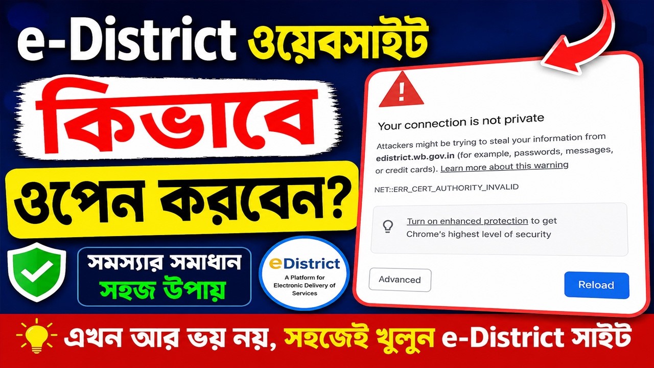 Your connection is not private || How to open the e-District website?
