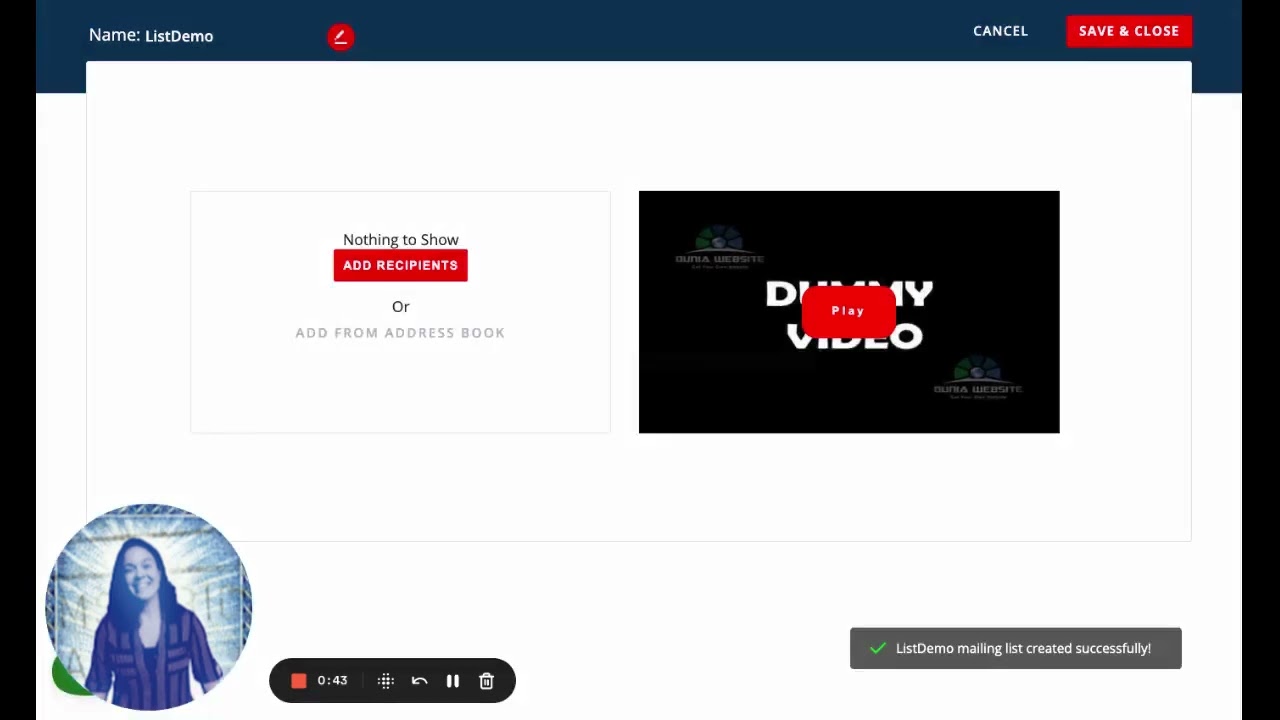 Create a Mailing List in Your New Account