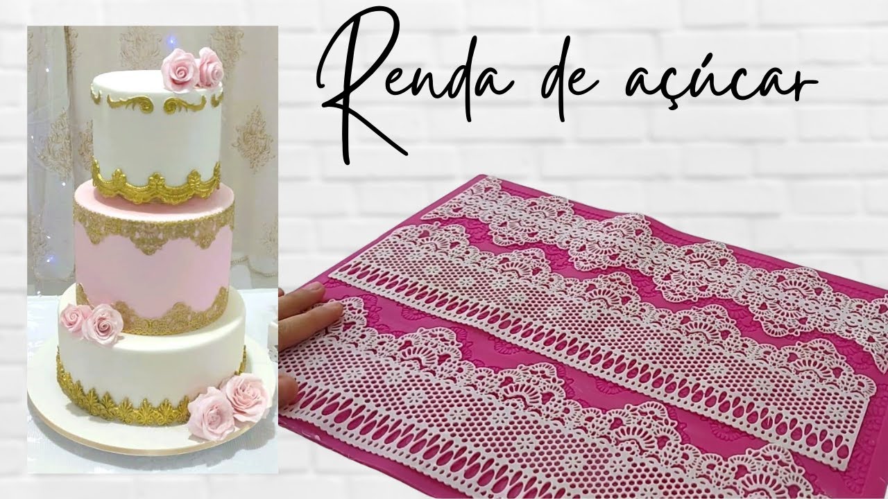 Aprenda a fazer renda comestível de açúcar e faça BOLOS LINDOS