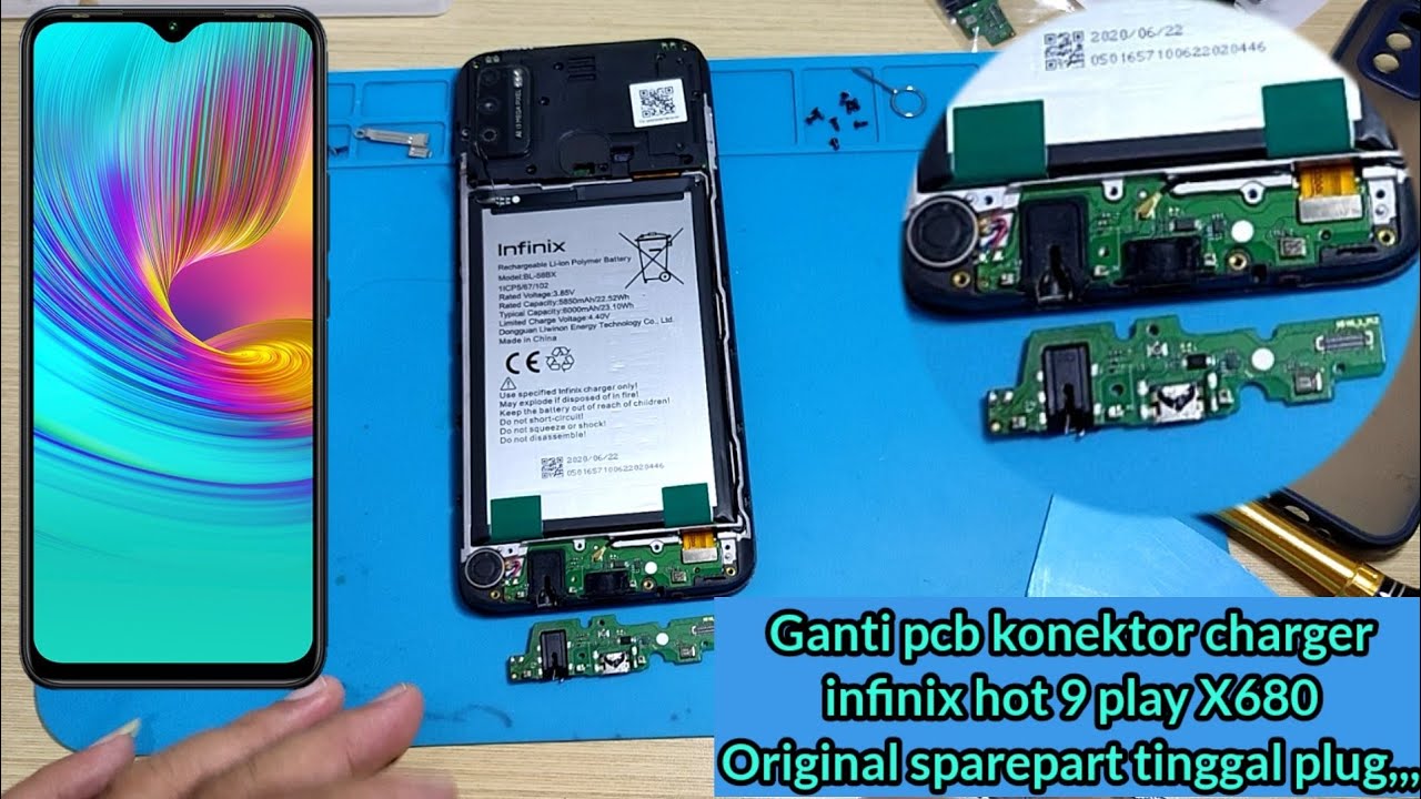 CARA MENGGANTI KONEKTOR CHARGER HP INFINIX HOT 9 PLAY X680