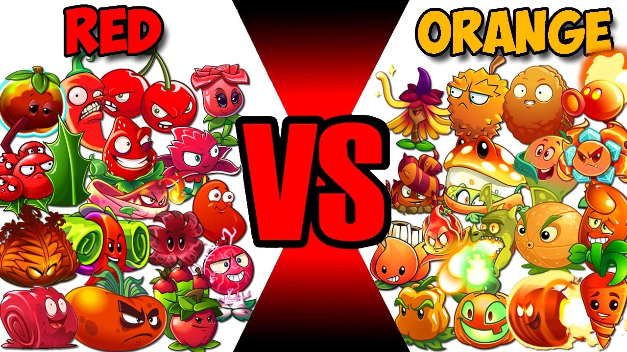 Все растения: команда Оранжевых против команды Красных - Кто победит? - PvZ 2: Команда Растений п...