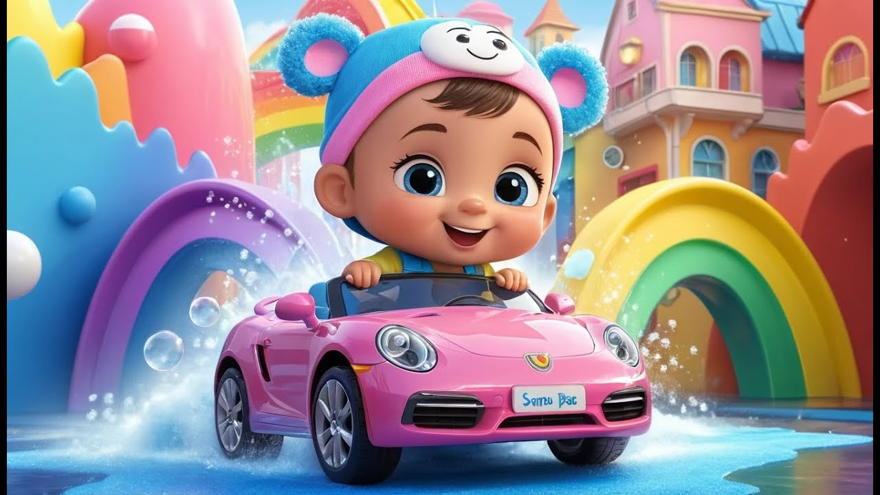 Rainbow Car Wash Color | Fun Learning & Action Song for Toddlers