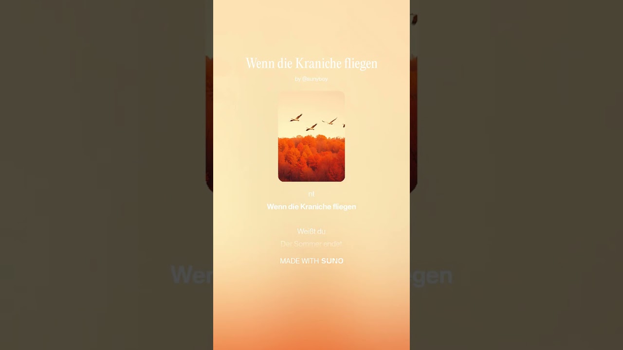 Wenn die Kraniche fliegen