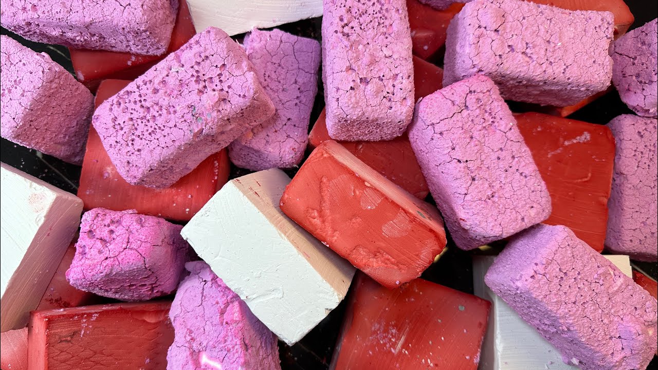 ❤️🤍🩷 | F Chalk Dyed, Plain and Half Pasted Blocks | Satisfying