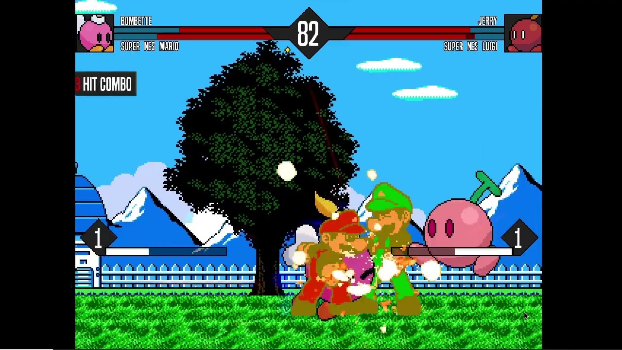 Mugen Battle #3227: Bombette & Super NES Mario vs Jerry Bob-omb & Super NES Luigi