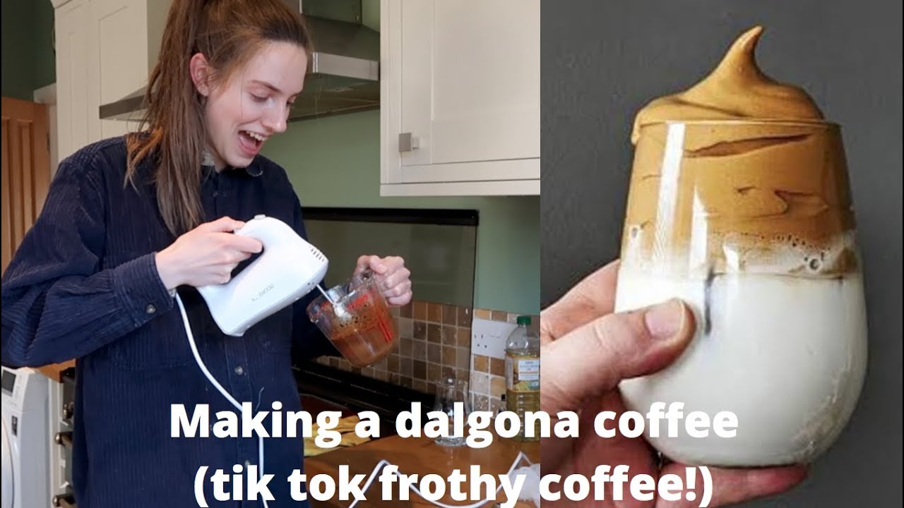 Making a dalgona coffee *i actually liked coffee for the first time ever*